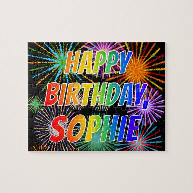 Vorname "SOPHIE", Fun "HAPPY BIRTHDAY" (Horizontal)
