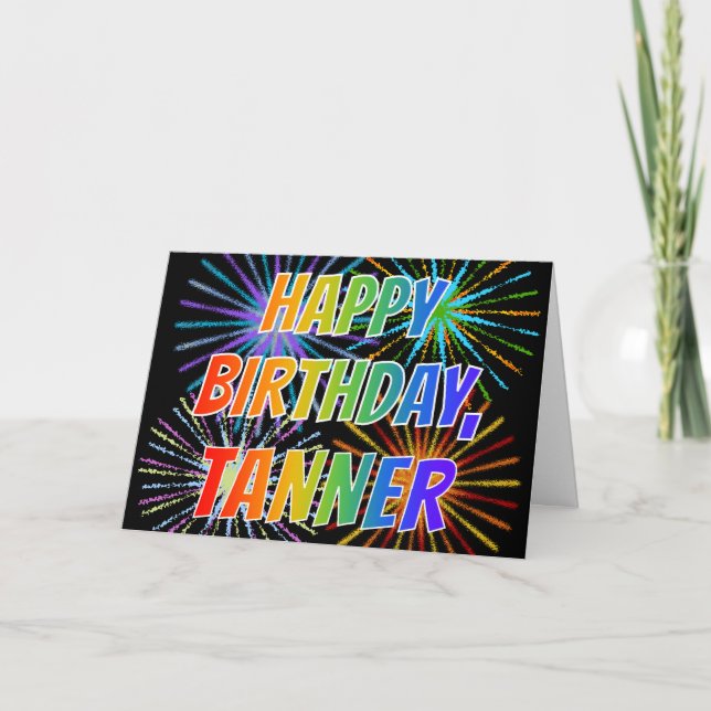 Vorname "TANNER" Fun "HAPPY BIRTHDAY" Karte (Vorderseite)