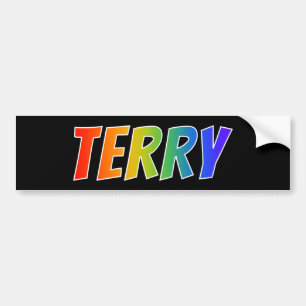 Vorname "TERRY": Spaß-Regenbogen-Farbton Autoaufkleber