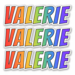 Vorname "VALERIE" mit Spaß-Regenbogen-Farbton Aufkleber