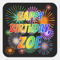 Vorname "ZOE", Fun "GLÜCK BIRTHTAG"