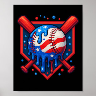 (vorne und hinten) Baseball-Tropfen-Eiscreme 4. JU Poster