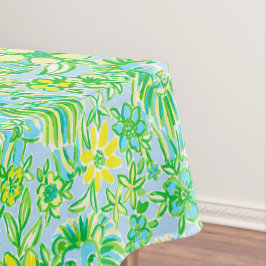 Vornehm gelber und grüner Löwe mit Blumen Küste Tischdecke