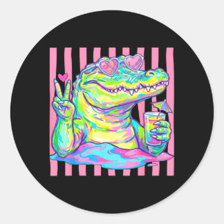 Vornehme Alligator-Herz-Sonnenbrille Ed Ästhetik S Runder Aufkleber
