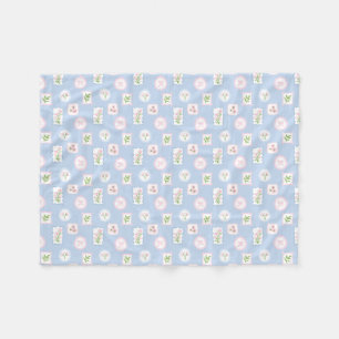 Vornehme Aquarell-Blumen Grandmillennial Fleecedecke
