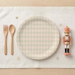 Vornehme Argyle-Weihnachtsfeier Pappteller