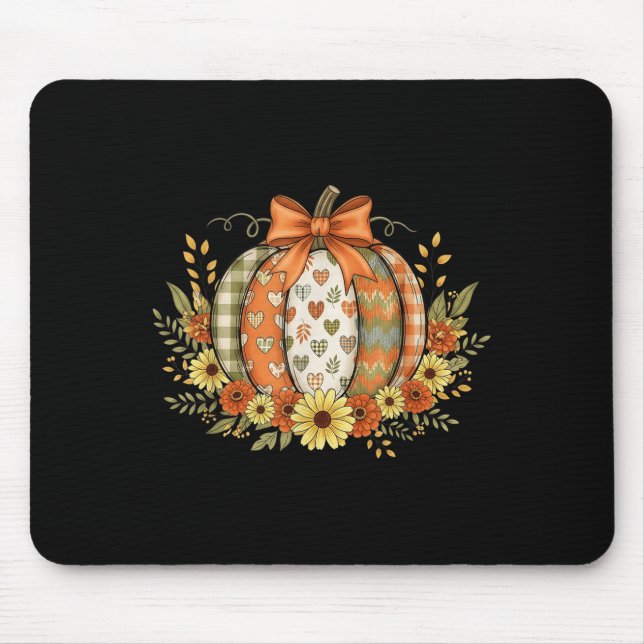Vornehme florale Herbst-Kürbis-Spitze Coquette-Sch Mousepad (Vorne)