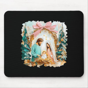 Vornehme gemalte christliche Weihnachtskrippe Gott Mousepad