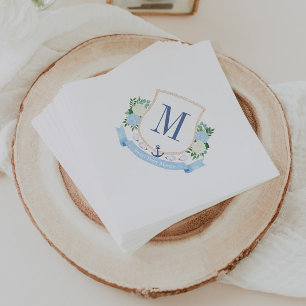 Vornehme, handgemalte, küstennahe Monogramm-Baby-P Serviette