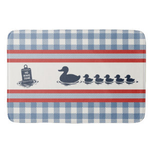 Vornehme Jungen Ente & Gingham-  Navy Roter Rauch  Badematte