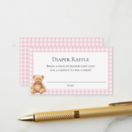 Vornehme klassische Teddybär-Baby-Shower-Einlage C Begleitkarte
