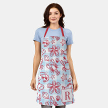 Vornehme Küsten-Meeresfrüchte-Gingham-Küchendekora