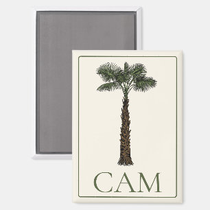 Vornehme Küstenpalmen-Monogramm Magnet