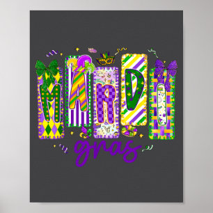 Vornehme Mardi Gras Fleur De Lis Karneval passende Poster