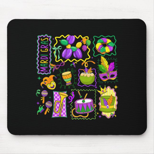 Vornehme Mardi-Gras-Narrenmütze Maske King Cake Ca Mousepad (Vorne)