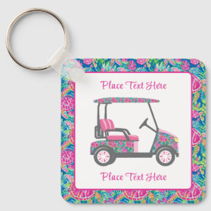 Vornehme Meeresschildkröten Golf Cart Schlüsselanhänger