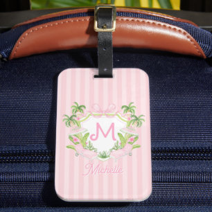 Vornehme Palm Beach Monogramm-Krone Gepäckanhänger