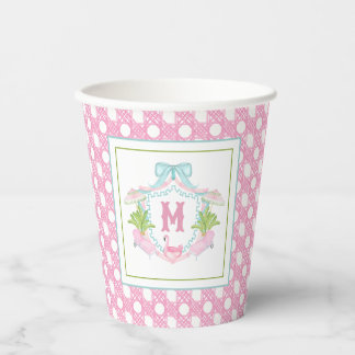 Vornehme Palm Beach-Monogramm-Krone Pappbecher