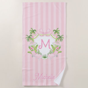 Vornehme Palm Beach Monogramm-Krone Strandtuch