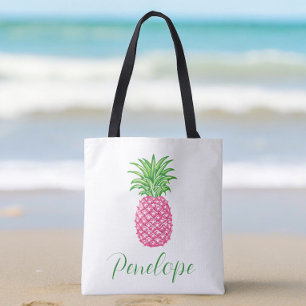 Vornehme rosa Ananas tropisch personalisiert  Tasche