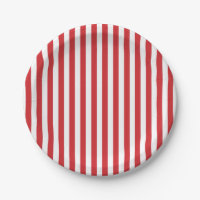 Vornehme rote Streifen-Pastell-Papierplatten