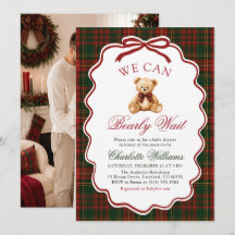 Vornehme rote Weihnachts-Tartan-Teddybär-Baby-Part