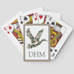Vornehme Tarndruck Stockenten Monogramm Spielkarten