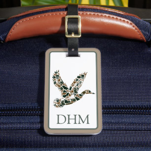 Vornehme Tarnenten Monogramm Gepäckanhänger