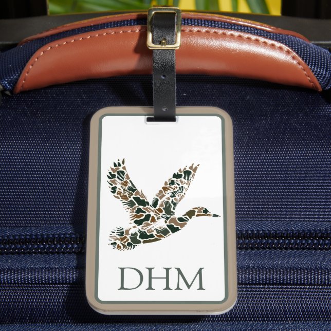 Vornehme Tarnenten Monogramm Gepäckanhänger (Vorderseite Insitu 2)