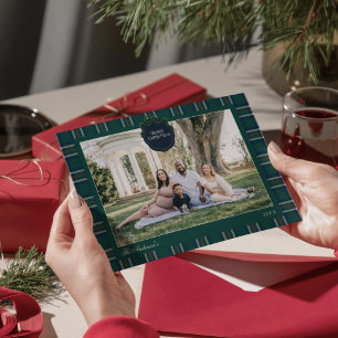 Vornehme Tartan Karo Elegante Weihnachtsfotos  Feiertagskarte