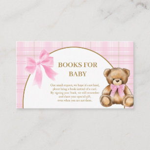 Vornehme Teddybär-Rosa-Karo-Bücher-für-Baby-Karte Begleitkarte