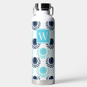 Vornehme Tennis-Lorbeerkranz - Marineblau & Türkis Trinkflasche