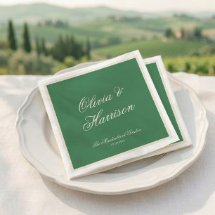 Vornehme Tennisclub-Grün Hochzeitsserviette Serviette