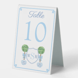 Vornehme Topiari-Babyshower-Frühstückskaffeetafel- Tischaufsteller