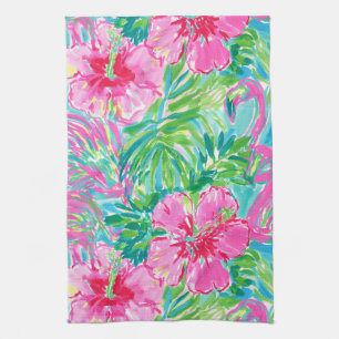 Vornehme tropische Blumen-Küchentücher Flamingo Geschirrtuch