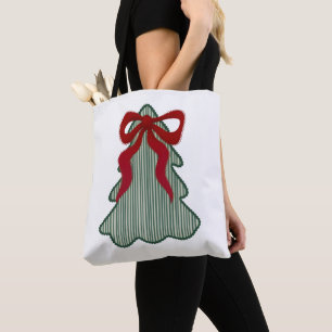 Vornehme Weihnachtsbaum-Rote-Schleife-Handgemalt-C Tasche