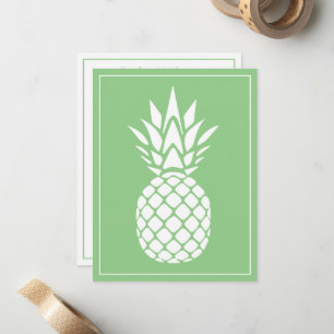Vornehme weiße Ananas auf Salbeigrün Mitteilungskarte