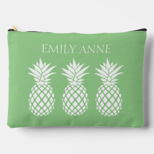 Vornehme weiße Ananas auf Salbeigrün Zubehörtasche