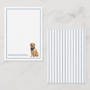 Vornehmer Golden Retriever und Streifen Mitteilungskarte