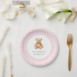 Vornehmer klassischer Teddybär-Baby-Party-Teller a Pappteller