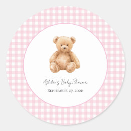 Vornehmer klassischer Teddybär Baby Shower runder Aufkleber