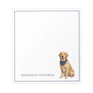 Vornehmer personalisierter Golden Retriever Notizblock