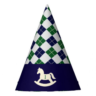 Vornehmer Schaukelpferd-Argyle-Geburtstag zum 1. G Partyhütchen