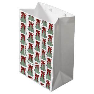 Vornehmer Weihnachtsbaum roter Bogen Handgezeichne Mittlere Geschenktüte