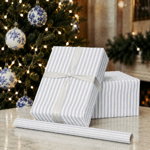 Vornehmes blau gestreiftes Weihnachten Geschenkpapier