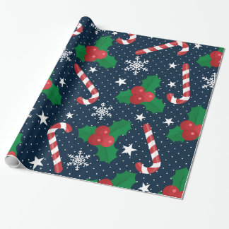 Vornehmes blaues Weihnachtsbaum-Geschenkpapier Geschenkpapier