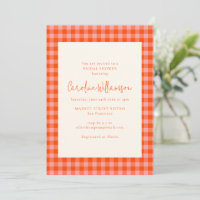 Vornehmes orange-pinkes Gingham-Karo-Brautjungfern
