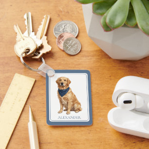 Vornehmes personalisiertes Golden Retriever-Schlüs Schlüsselanhänger