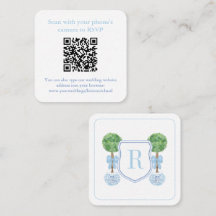 Vornehmes QR-Code-Monogramm-Topiary-Register oder