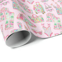 Vornehmes Rosa und Grün im Palm-Beach-Chic-Stil